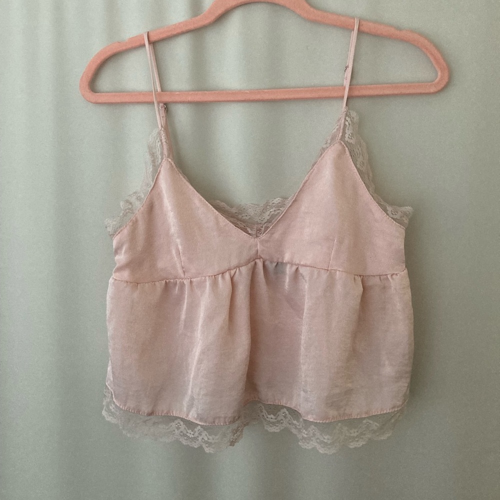 American Eagle Satin Lace Cami